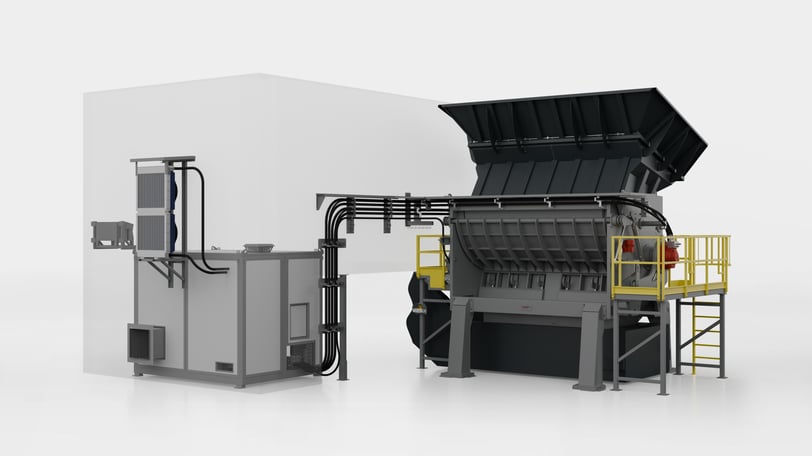 GL900/35 Single-Shaft Shredder with Hydraulic Drive