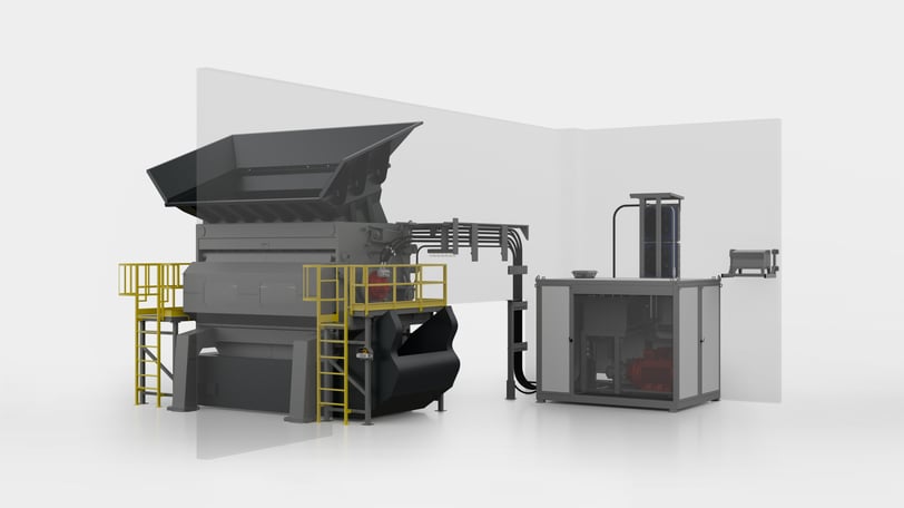 GL900/35 Single-Shaft Shredder with Hydraulic Drive