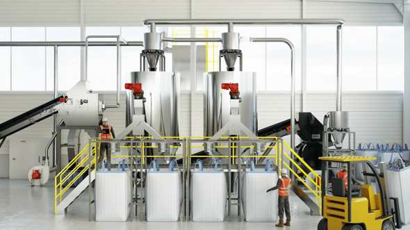 Un impianto di triturazione con lavaggio a secco per la valorizzazione del rifiuto plastico negli Emirati Arabi Uniti