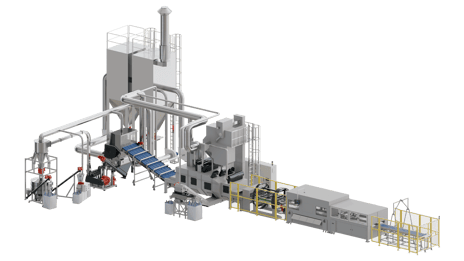 Planta de reciclaje de módulos fotovoltaicos con separación de vidrio