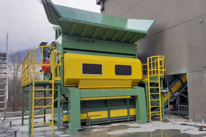 GL900/35 Single-Shaft Shredder with Hydraulic Drive