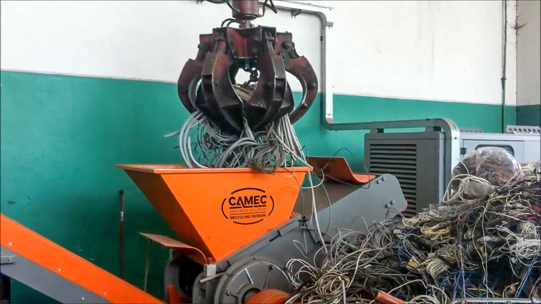 Electric cables recycling system